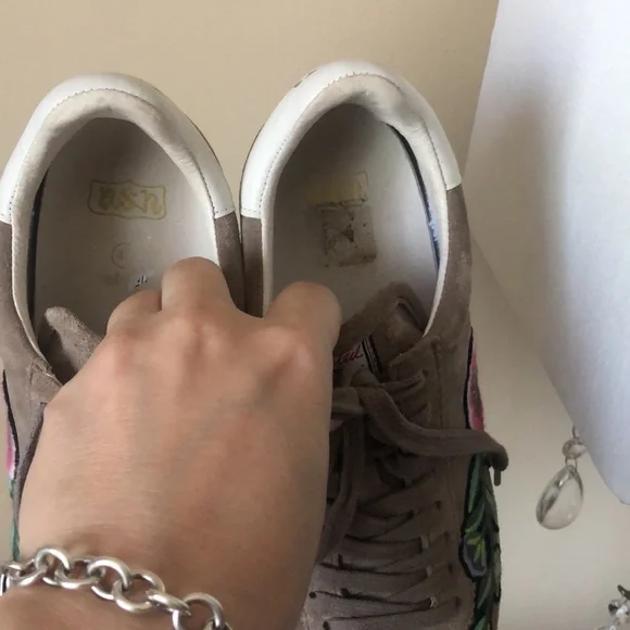 ASH Gull floral embroidered suede sneakers - Picture 10 of 13